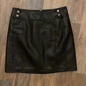 Free People black faux-leather skirt